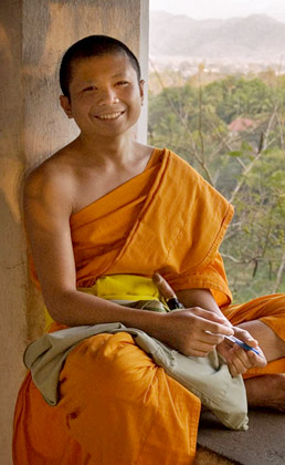 Moine à Luang Prabang